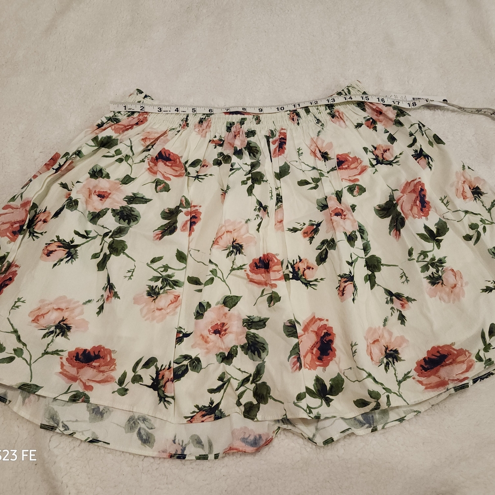 Aqua Pink and Green Skorts with Flowy Design